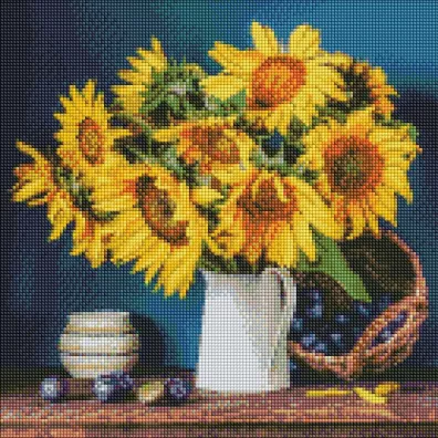 Ideyka Diamentowa mozaika - Jasne soneczniki 40x40cm