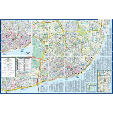 Lizbona laminowany przewodnik i mapa 2w1