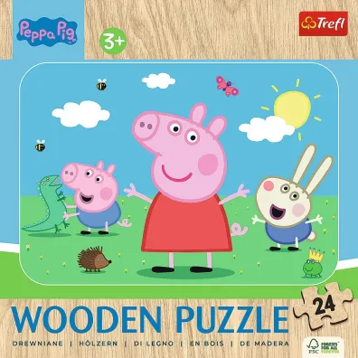 Puzzle drewniane 24 el. Poznaj urocz� Pepp� Trefl