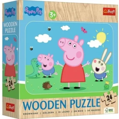 Puzzle drewniane 24 el. Poznaj urocz� Pepp� Trefl
