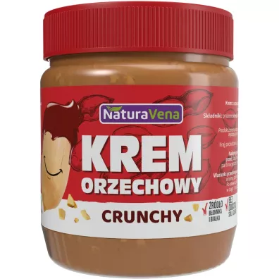 NaturaVena Krem orzechowy crunchy 100 % bez dodatku soli i cukr�w 340 g
