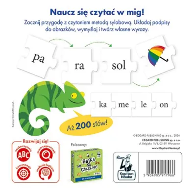 Puzzle Sylaby do nauki czytania Kapitan Nauka Edgard