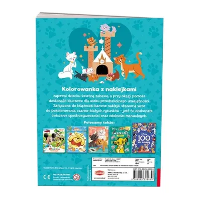 Disney Psy & Koty. Kolorowanka z naklejkami
