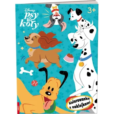 Disney Psy & Koty. Kolorowanka z naklejkami