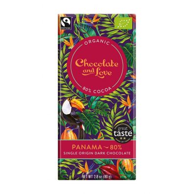 Chocolate And Love Czekolada szwajcarska gorzka 80 % panama fair trade 80 g Bio