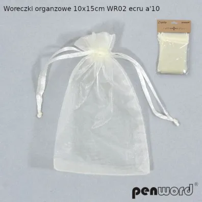 Woreczki organzowe ecru