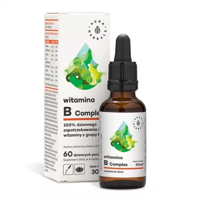 Aura Herbals Witamina B Complex Suplement diety w kroplach 30 ml
