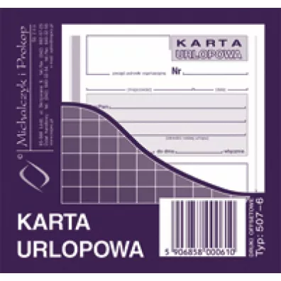 Michalczyk i Prokop Druk Karta urlopowa