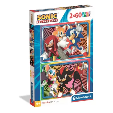 Puzzle 2x60 el. SuperColor. Sonic Clementoni