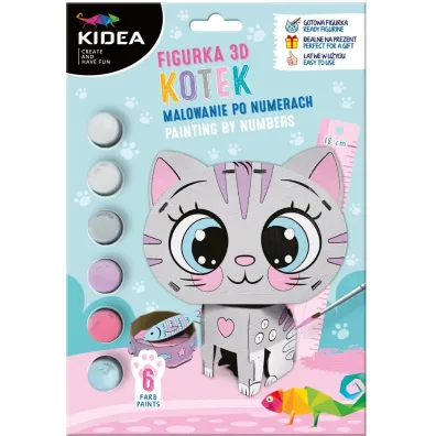 Malowanie po numerach - Figurka 3D Kotek Derform