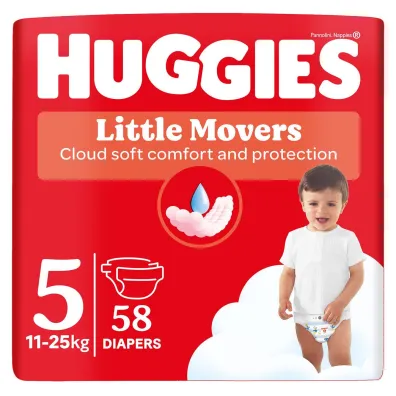 Huggies Pieluchy Little Movers 5 Mega Pack (11-25 kg) 58 szt.