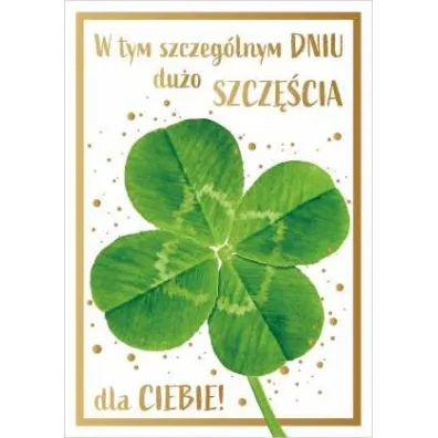 Art Nuvo Karnet B6 Serdeczne �yczenia, koniczynka, z�ocony FF 201