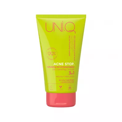 Uni.q Naturalny el oczyszczajcy do twarzy 3w1 el, peeling, maska Acne Stop 150 ml