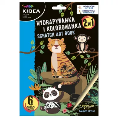 Kidea Wydrapywanka i kolorowanka 2w1 Zwierzta