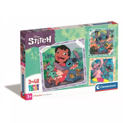 Puzzle 3x48 el. SuperColor. Stitch Clementoni