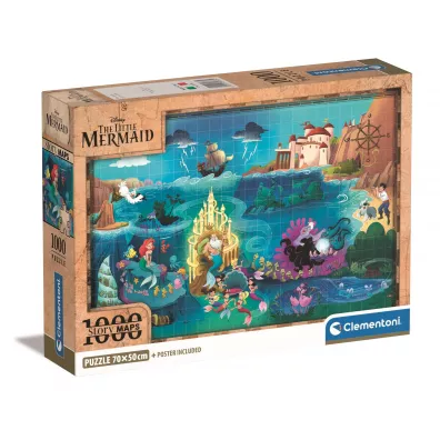 Puzzle 1000 el. Compact Disney Maps Little Mermaid Clementoni