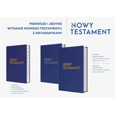 NOWY TESTAMENT z infografikami Sk�ad dwu�amowy t�oczenie z�ote