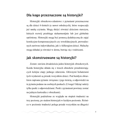 Historyjki obrazkowo-zdaniowe z pytaniami