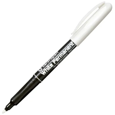 Centropen Cienki marker White Permanent, bia�y