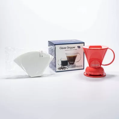 Clever Dripper Dripper Zaparzacz do kawy L koralowy + 100 filtrw 500 ml