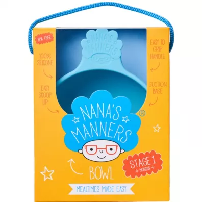 Nana`s Manners Etap 1, Miska silikonowa z przyssawk� i uchwytem, niebieska