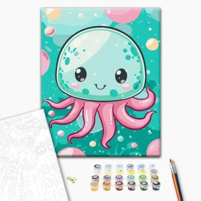 Brushme Malowanie po numerach - Kids Weso�a Meduza 30x40cm