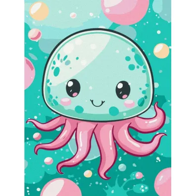 Brushme Malowanie po numerach - Kids Weso�a Meduza 30x40cm