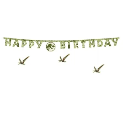 PartyDeco Baner Happy Birthday Jurassic World 45x165cm