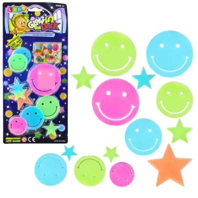 LeanToys Naklejki fluorescencyjne na �cian� bu�ki, gwiazdki