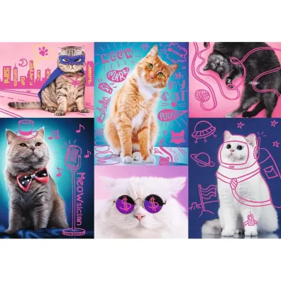 Puzzle 1000 el. Neon Color Line. Super koty Trefl