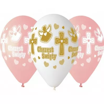 Godan Balony premium hel Chrzest dziewczynki 33cm