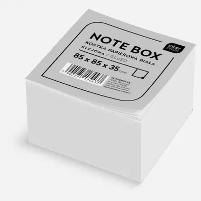 Interdruk Kostka papierowa klejona bia�a 85 x 85 x 35 mm