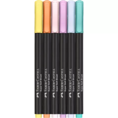 Faber-Castell Pisaki p�dzelkowe Black Edition Pastel 6 szt.