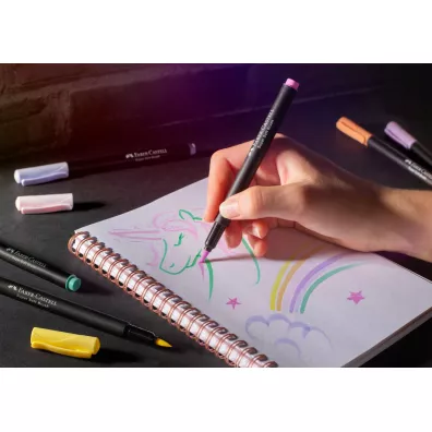 Faber-Castell Pisaki p�dzelkowe Black Edition Pastel 6 szt.