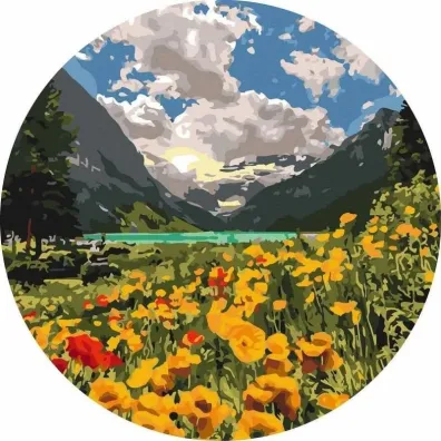 Twoje Hobby Malowanie po numerach okr�g�e - Majestatyczne Alpy 40cm