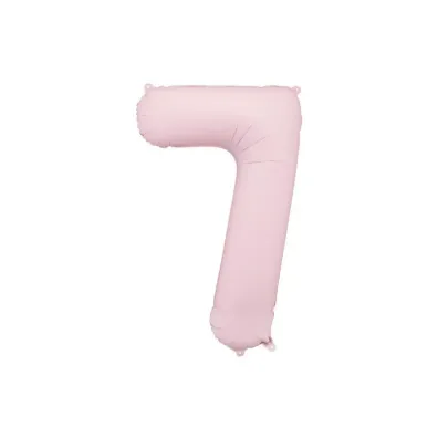 PartyDeco Balon foliowy cyfra 7 86cm jasny rowy