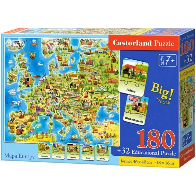 Puzzle 180 el. Mapa Europy Castorland