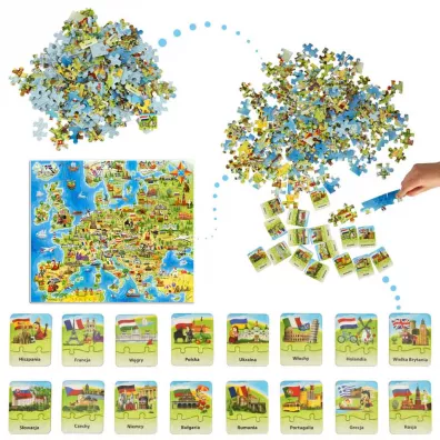 Puzzle 180 el. Mapa Europy Castorland