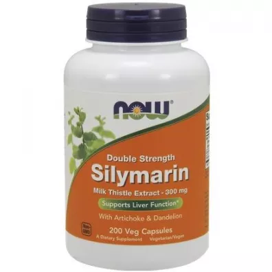 Now Foods Silymarin - Sylimaryna z Ostropestu Plamistego + Dandelion Root (Mniszek) + Karczoch Suplement diety 200 kaps.