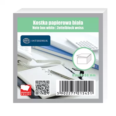 Interdruk Kostka papierowa 85 x 85 x 50 mm biaa