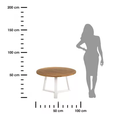 HowHomely Stolik kawowy TRILEG 90 cm jasny db
