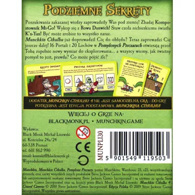 Munchkin Cthulhu 4. Pomylone Pieczary Black Monk
