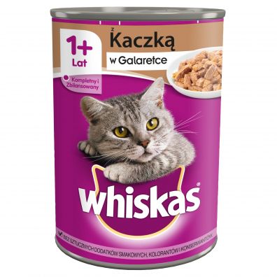 Whiskas Karma mokra pełnoporcjowa z kaczką w galaretce dla kotów 1+ lat 400 g
