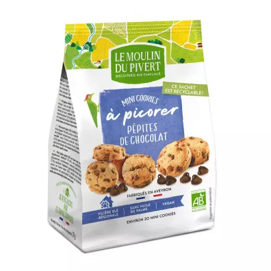 Le Moulin Du Pivert Ciastka mini z dropsami czekoladowymi 170 g Bio