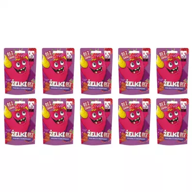 BeRaw Kids elki Malina z chrupkami zgrzewka 10 x 35 g