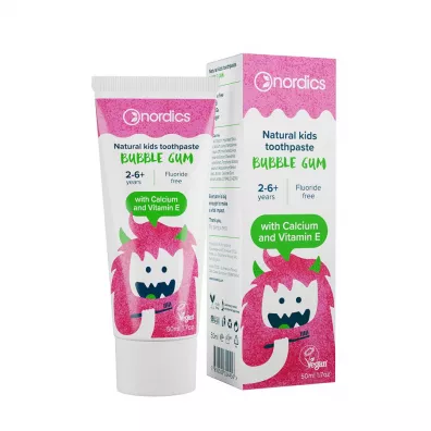 Nordics Pasta do z�b�w dla dzieci od 2 do 6 lat o smaku gumy balonowej bez fluoru 50 ml