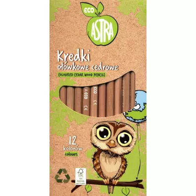 Astra Kredki o��wkowe cedrowe Eco 12 szt.