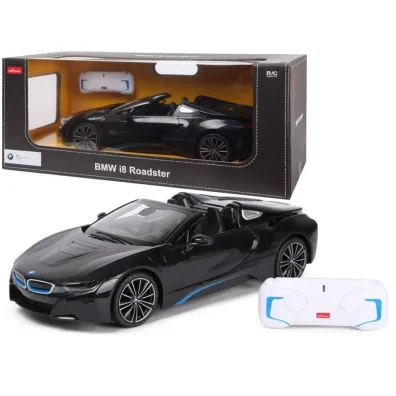 Auto R/C BMW i8 Roadster Rastar 1:12 czarne LeanToys