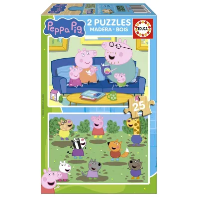 Puzzle drewniane 2x25 �winka Peppa 113784 Educa