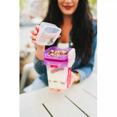 Vialli Design Pojemnik ze sztu�cami Foodie 6513 fuksja 230 ml + 650 ml